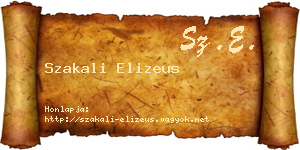 Szakali Elizeus névjegykártya